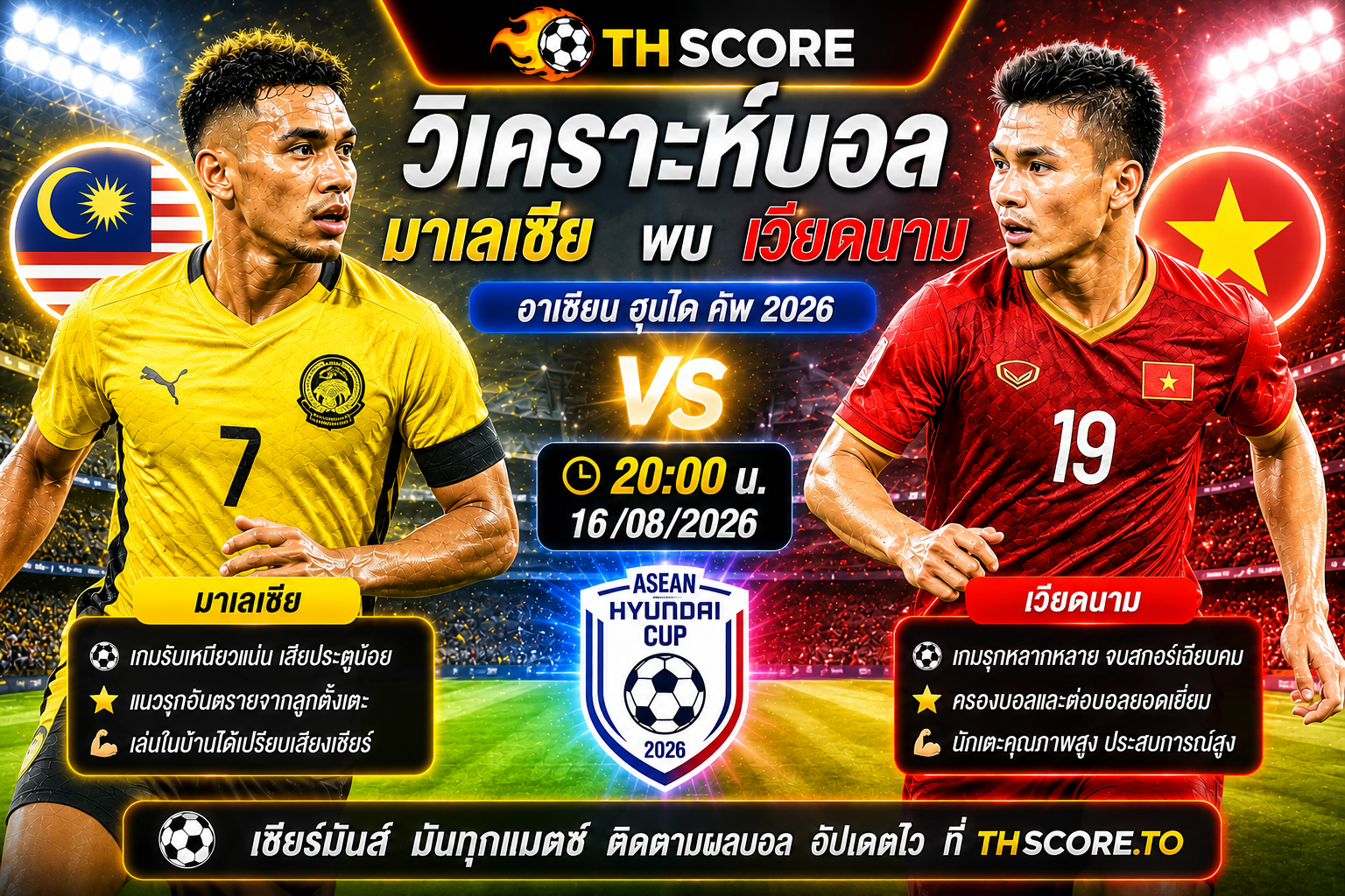 วิเคราะห์บอล มาเลเซีย พบ เวียดนาม 20:00 16/08/2026 – อาเซียน ฮุนได คัพ 2026